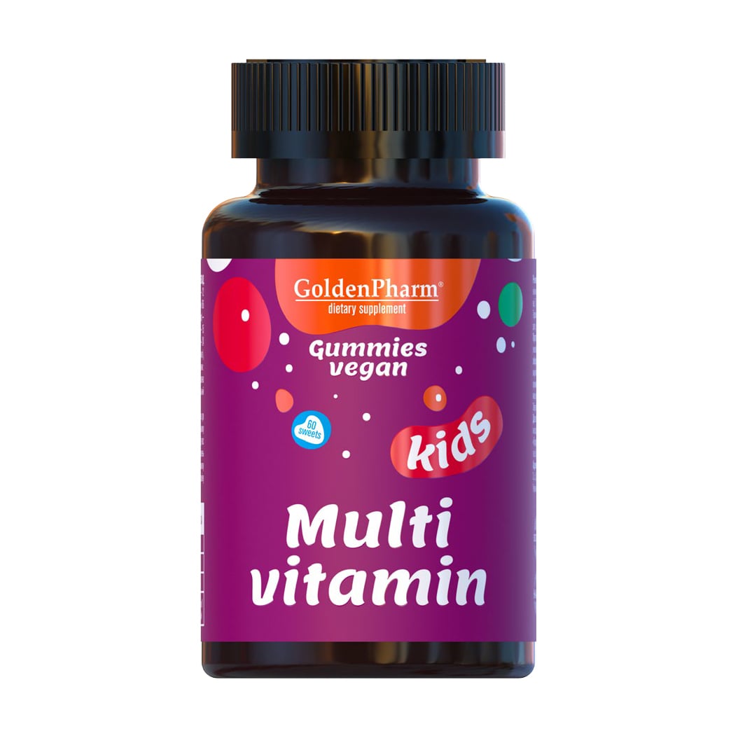 Мультивітаміни для дітей Golden Pharm Multi Vitamin Kids, 60 веганських жувальних цукерок